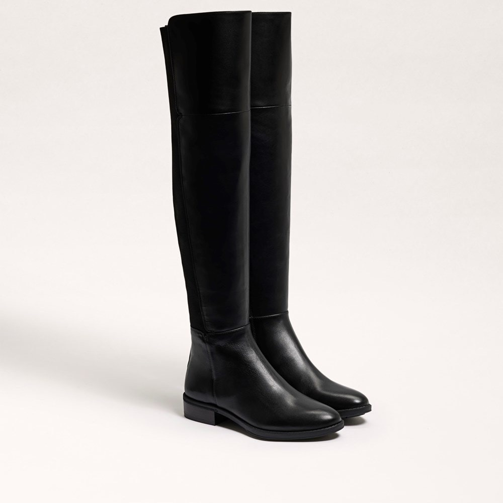 Sam Edelman Black Leather Over the Knee Boots